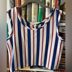 Vintage red white and blue tank crop top 4th of July Memorial Day